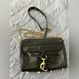 REBECCA MINKOFF black Leather Crossbody Bag